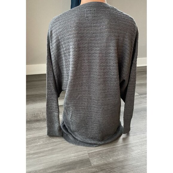 Numph Bretta Gray Button Front Cardigan Sweater S Textured Wool R3 - Picture 3 of 5